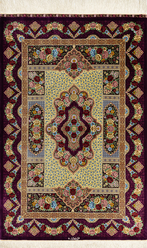 Иранский ковёр из шёлка (11-428/155x102) 