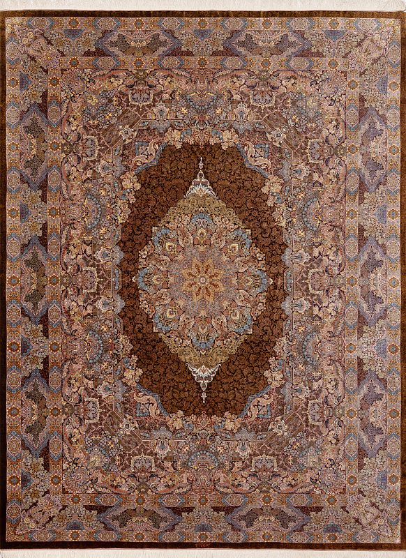 Иранский ковёр из шерсти и шёлка (13-355/400x300) 