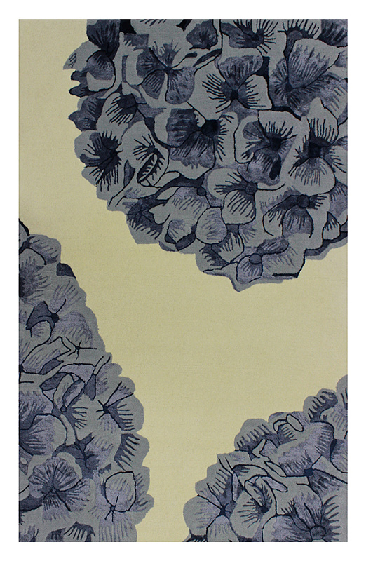 Индийский ковёр из шерсти и вискозы (HT-961/IVORY/BLUE/300x200)