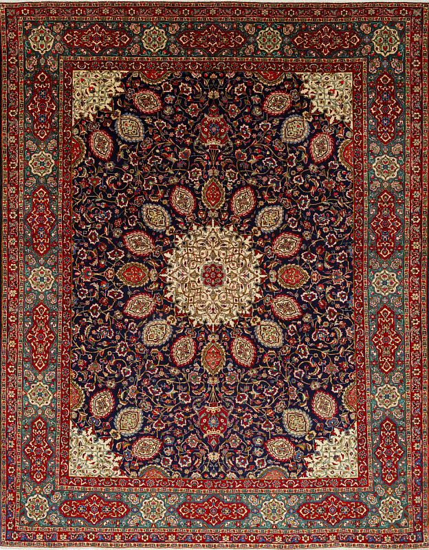 Иранский ковёр из шерсти (00-728/380x305) 