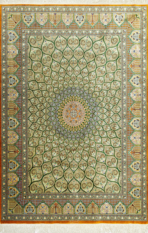 Иранский ковёр из шёлка (13-473/196x133)