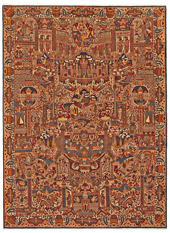 Иранский ковёр из шерсти (00-642/390x292)