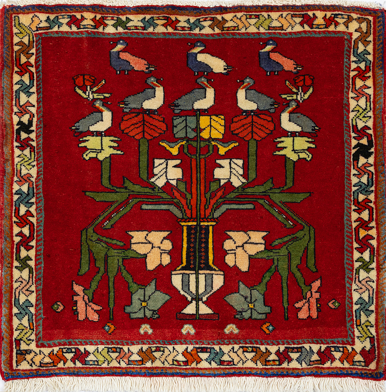 Иранский ковёр из шерсти  (17-01301015816/60x55)