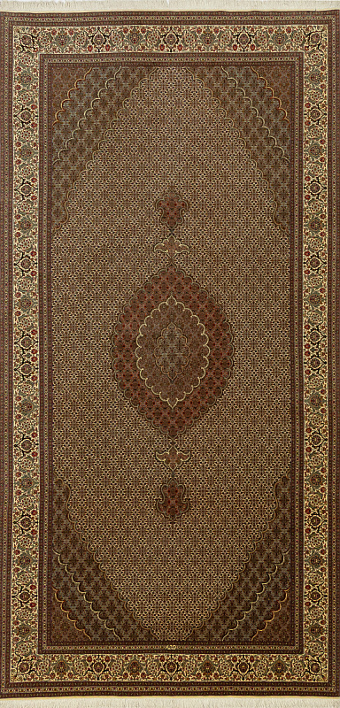 Иранский ковёр из шерсти и шёлка (12-873/400x200) 